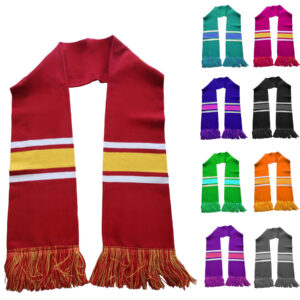 Knit Stretch Acrylic Scarf with Fringe