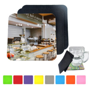 Square Coaster With Rubber Bottom