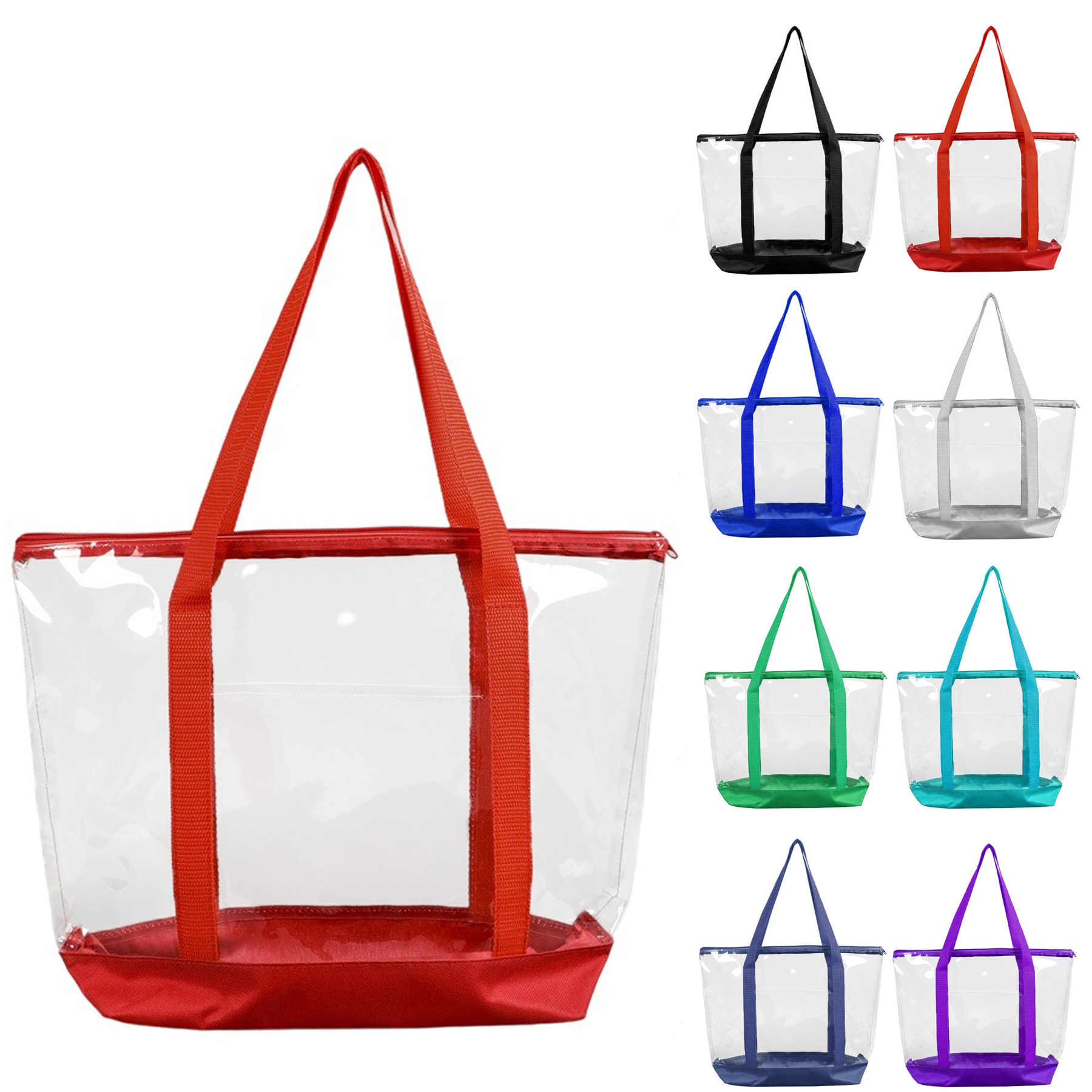 U5104-Clear Zippered Tote Bag