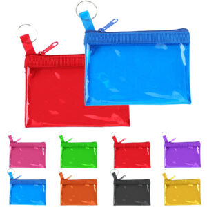 Transparent PVC Zippered Wallet With Keychain